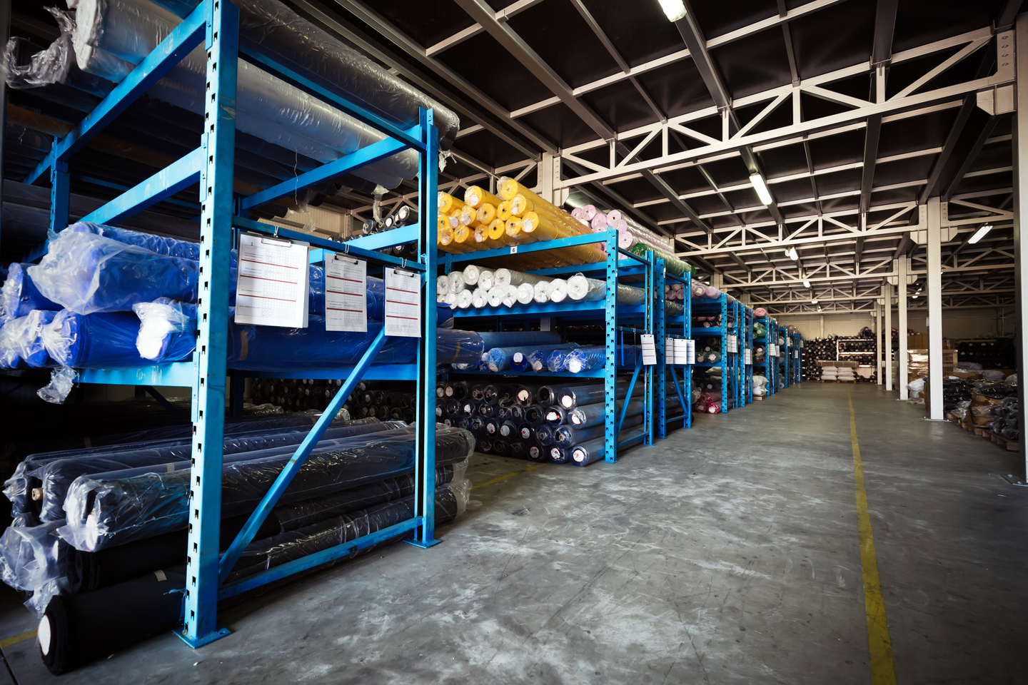 Textile warehouse storing industry materials